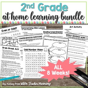 2nd Grade At Home Learning Activities Bundle