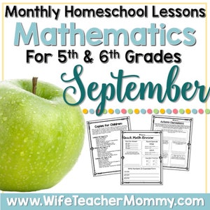 September Homeschool Lessons for 5th and 6th Grades Math