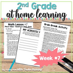 2nd Grade At Home Learning Activities Week #7