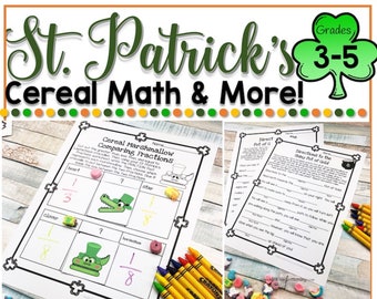 St. Patrick's Day Cereal Marshmallow Math & More for 3rd, 4th, and 5th Grade