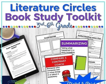 Upper Grade Literature Circles Book Study Toolkit (Print & Digital Versions)