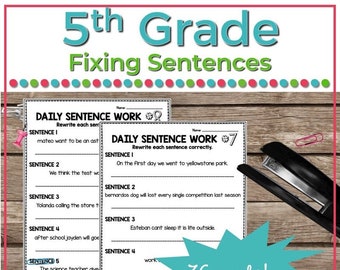 36 Weeks of Fixing Sentences for 5th Grade