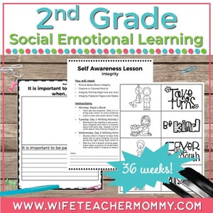 36 Weeks of Social Emotional Learning for 2nd Grade PRINTABLE