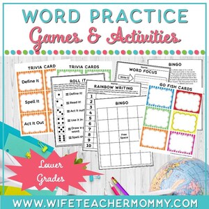 Spelling Word Games for Lower Grades