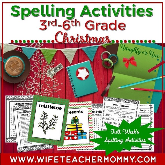 3rd-6th Grade Christmas Spelling Activities - Etsy