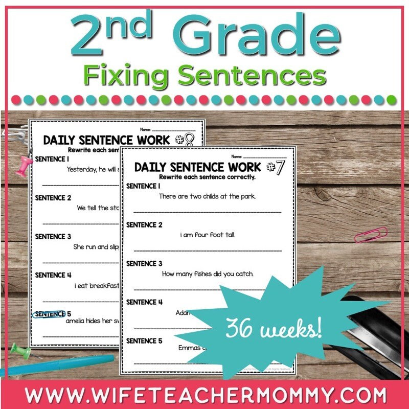 36 Weeks of Fixing Sentences for 2nd Grade