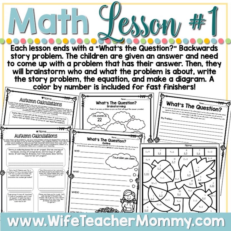 September Homeschool Lessons for 3rd and 4th Grades Math - Etsy