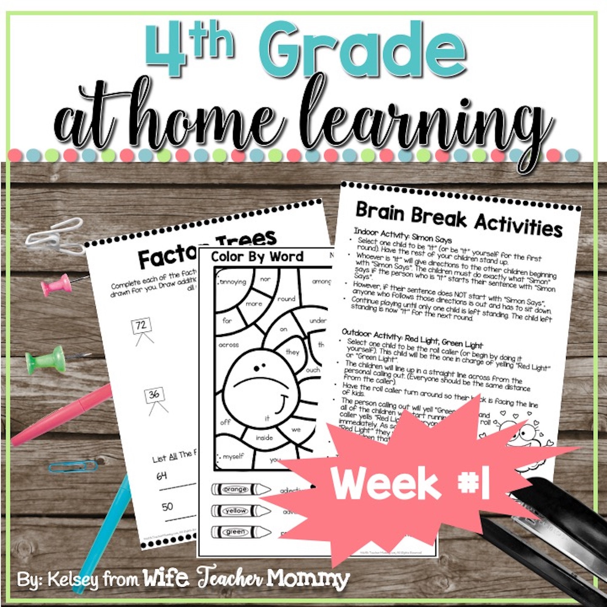 4th Grade at Home Learning Activities Bundle - Etsy