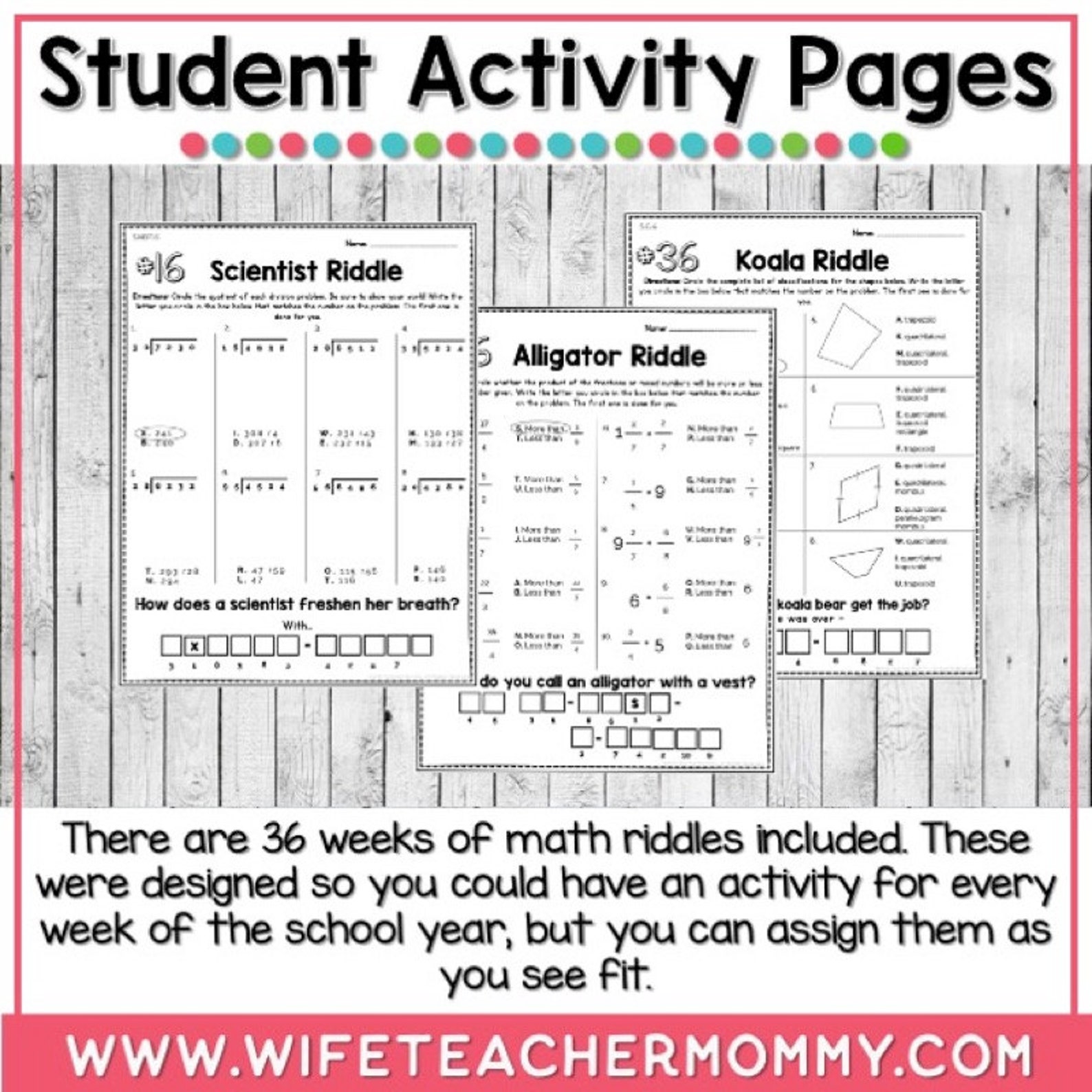 36 Weeks of Math Riddles for 5th Grade - Etsy