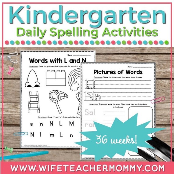 36 Weeks of Spelling for Kindergarten | Etsy