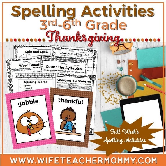 Spelling activities for 6th grade