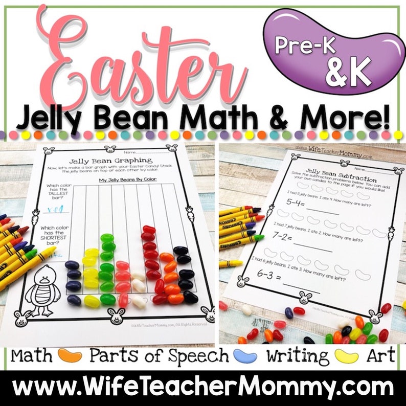 Easter Jelly Bean Math & More for Pre-K and Kindergarten image 1