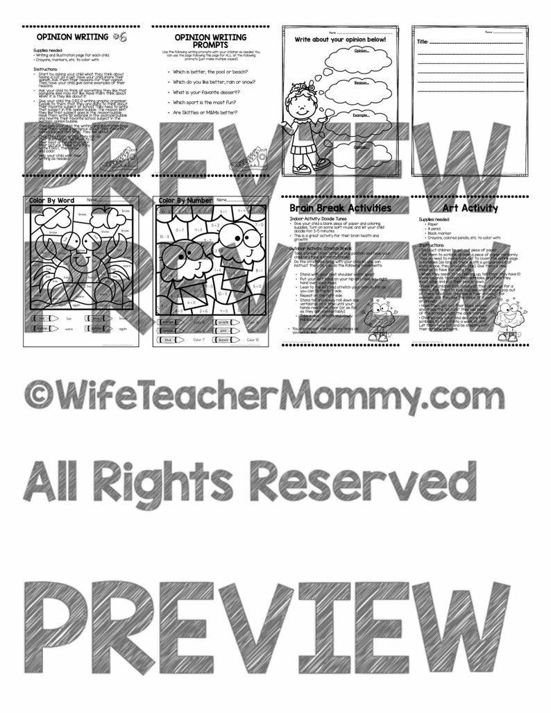 1st Grade At Home Learning Activities Week 6 Etsy