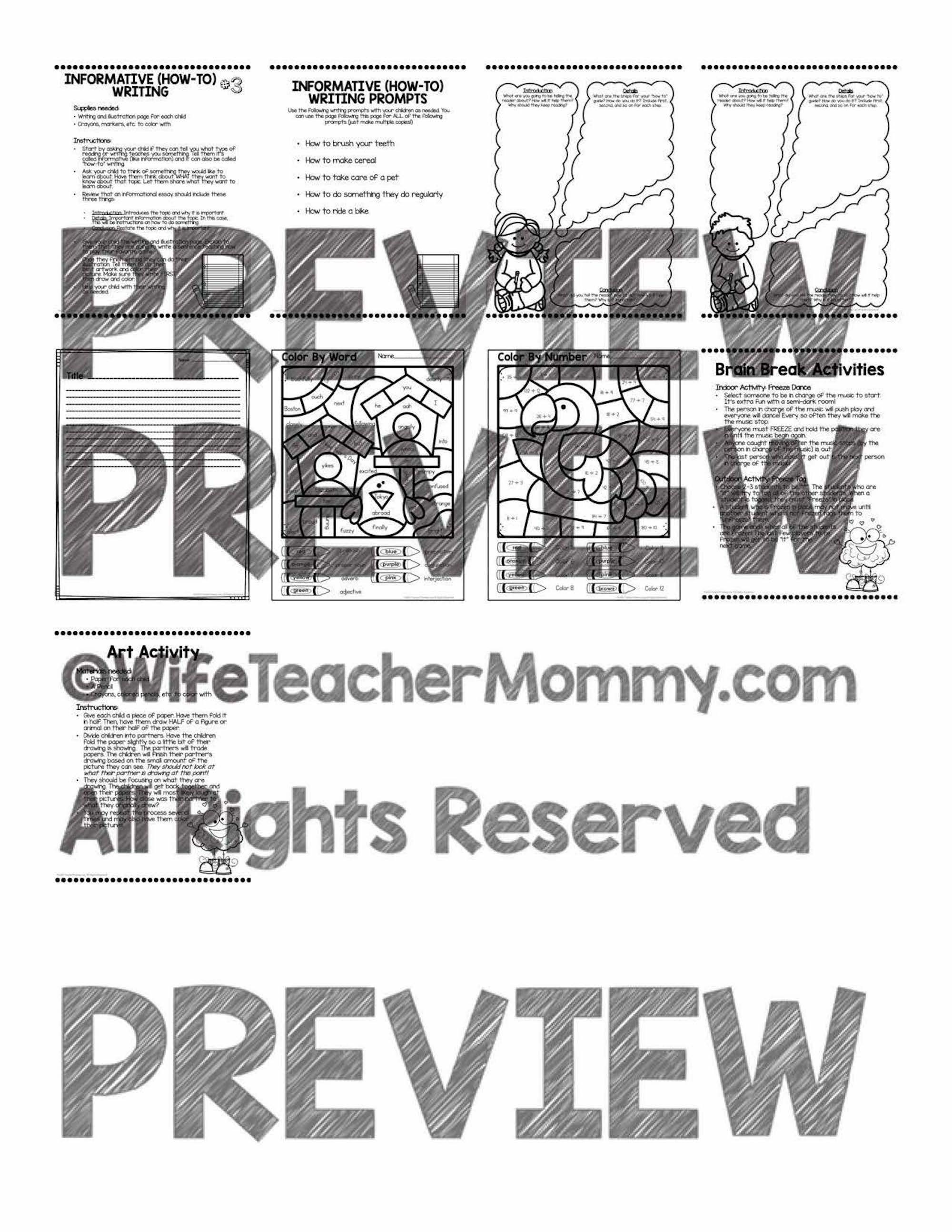 4th Grade At Home Learning Activities Week 3 | Etsy