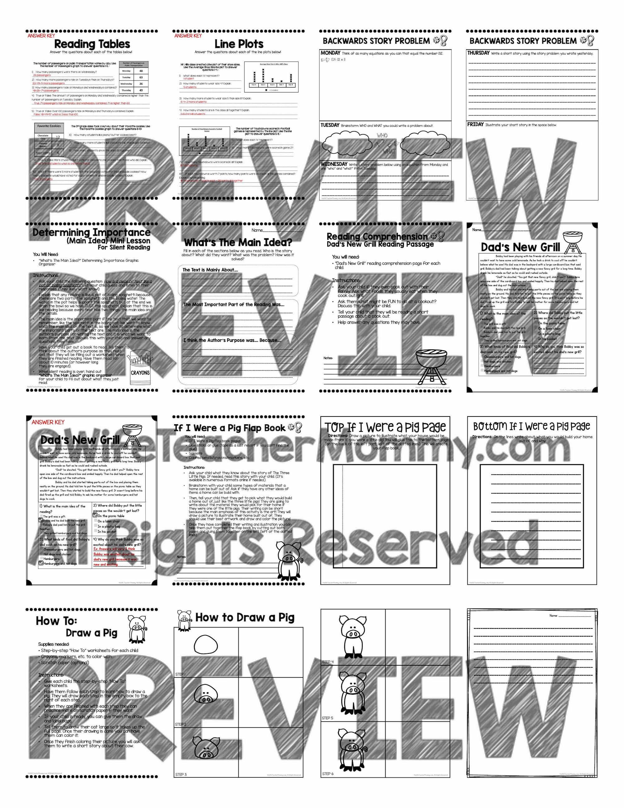 3rd Grade At Home Learning Activities Week 8 | Etsy