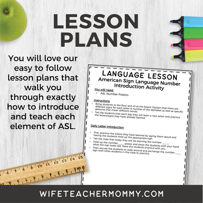 American Sign Language Unit ASL Posters, Lesson Plans, Worksheets