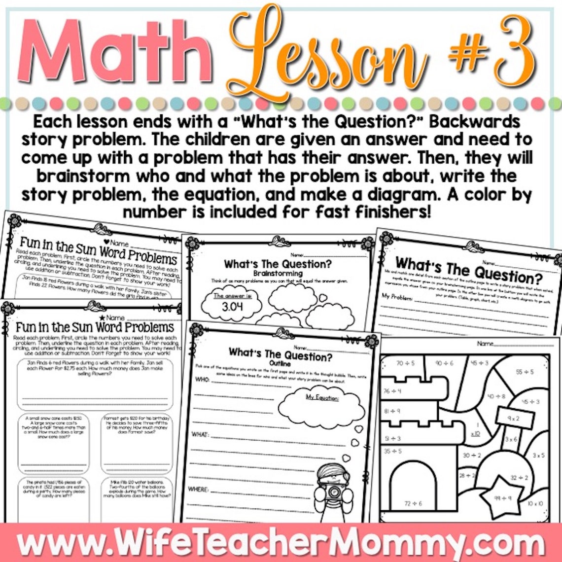 Summer Homeschool Lessons for 3rd and 4th Grades Math - Etsy