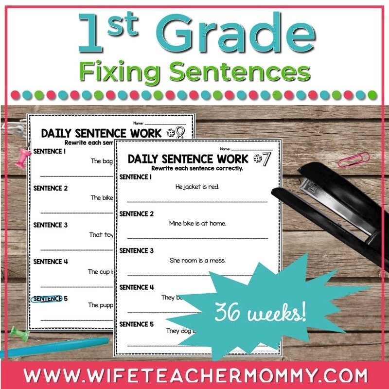 36 Weeks of Fixing Sentences for 1st Grade - Etsy