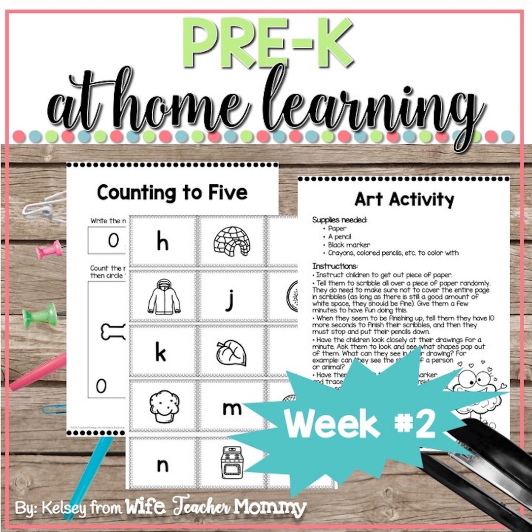 Prek at Home Learning Activities Week 2 Etsy
