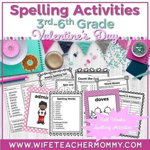 3rd-6th Grade Valentine's Day Spelling Activities - Etsy