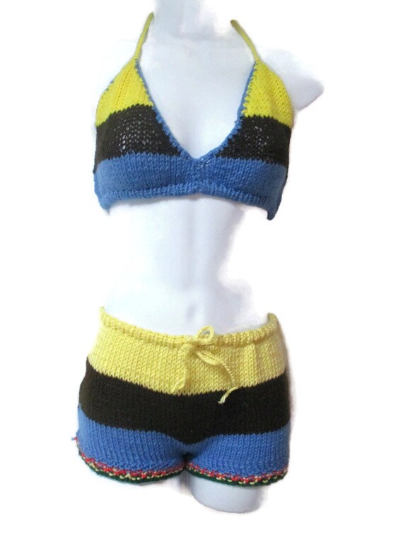 2-piece Knitted Beachwear - Etsy