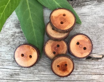 Willow Wood Buttons // Set of 6 Unique Handmade Wooden Buttons // Made in Canada // Back 40 Woodcraft // Willow Buttons