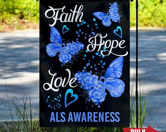 Fuck Als Garden Flag/Als Awareness Garden Flag/Als Disease Support Gifts/Als Disease Garden Flag/Als Ribbon Garden/Mental Health Flag OGQH33