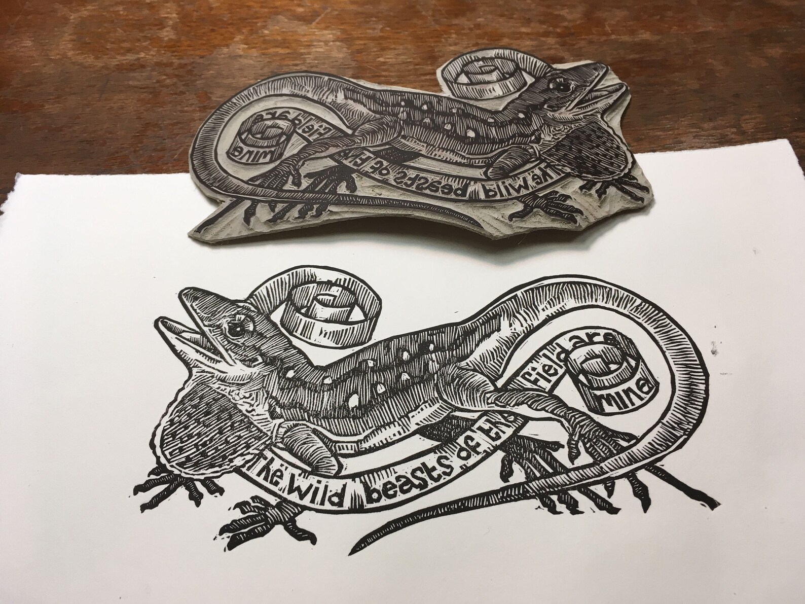 Lizard Printmaking Print Blockprint Linocut Etsy Lizard Printmaking Print Blockprint Linocut Etsy