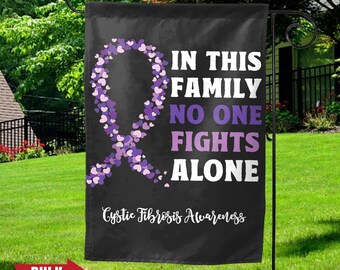 Cystic Fibrosis Awareness Garden Flag/Cystic Fibrosis Warrior Garden Flag/CF Support Flag/Cystic Fibrosis Disease/Purple Ribbon Flag OGQF73
