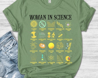 Retro Woman In Science Shirt/Science Shirt/Women Aesthetic Shirt/Scientist Shirt/Girl Scientist Shirt/Gift For Scientist OGRQ10