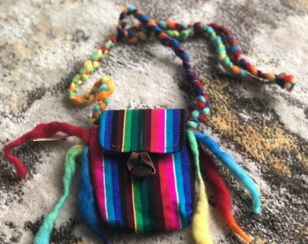 Small cross body pouch. Bags and purse, side pouch, Rasta pouch