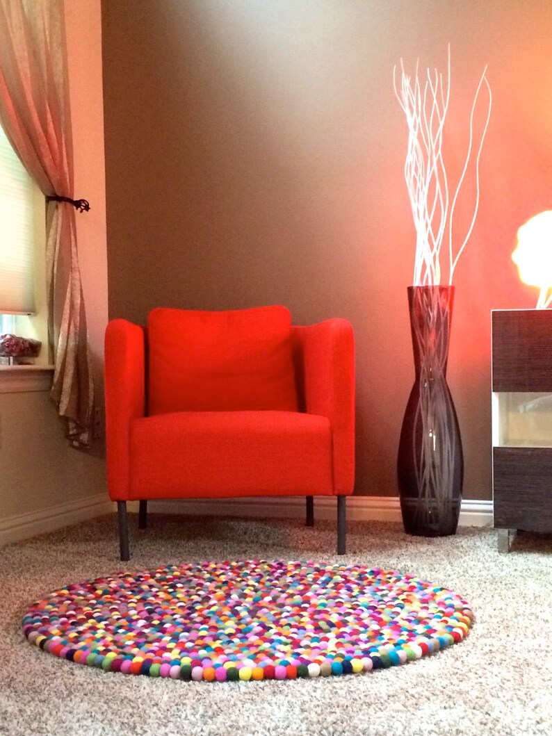 Felt ball Rugs and Mats Handmade.
