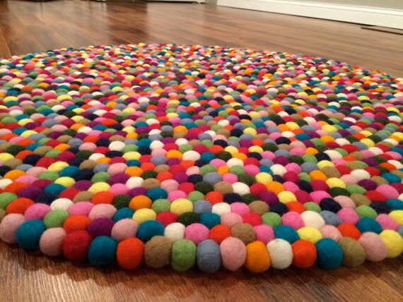 Felt ball Rugs and Mats Handmade.