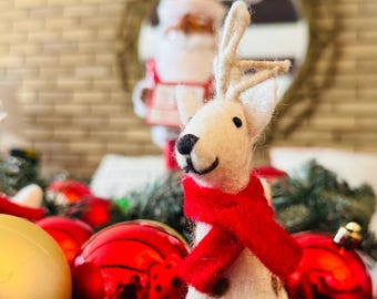 Charming Felted Reindeer Ornaments for a Festive Holiday