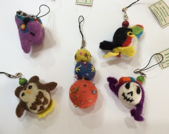 Felted Phone Charms and Accessories