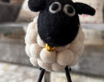 Miniature Felted Black Sheep – Charming Home Decor Accent, Unique housewarming gift