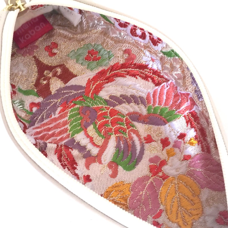 Kimono Brocade Leather pen case with Japanese Traditional pattern