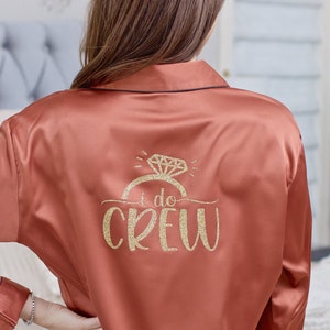 Clearance PERSONALIZED Bridesmaid Sleep Shirts Satin Wedding Bridal Party Getting Ready Bride Maid Honor Gift Button Down Shirt Proposal