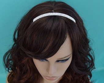 CLEARANCE Simple Crystal Bridal Headband, Silver Wedding Tiara, Rhinestone Crown, Crystal Headpiece, Bridal Hair Accessory TI-009