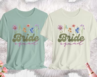 Wildflower Bride Squad T-Shirt: Retro Bachelorette Party Tee