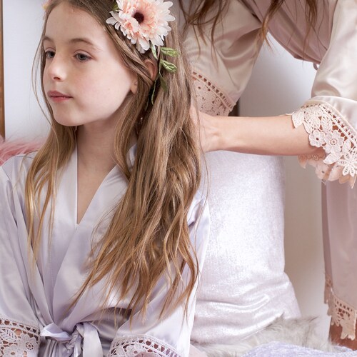 Lace Flower Girl Robe Flower Girl Gift Junior Bridesmaid Etsy