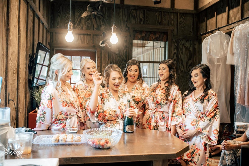 Bridesmaid Robes / Bridesmaid Gift / Floral Robe / 15 COLORS / Etsy