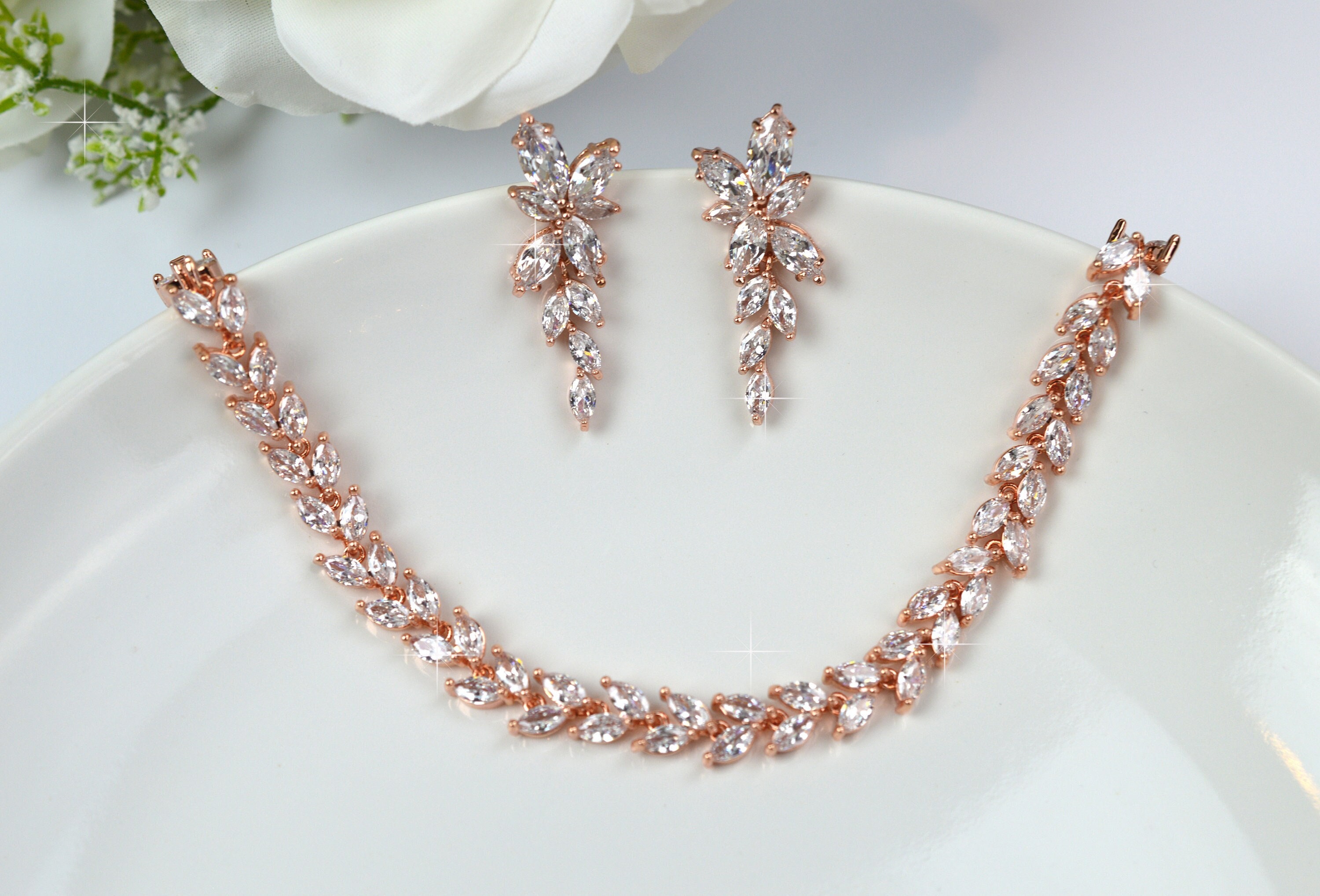 rose gold dress necklace Petit Garden Necklace in 18k Rose Gold & Diamonds