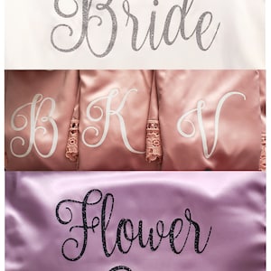Bridesmaid Robes Set of 4,5,6,7,8,9,10,11,12,13,14,15 Silk Bridesmaid Robes, Bridesmaid Gift, Lace Satin Robes, Bridal Robes, Wedding Robes image 10