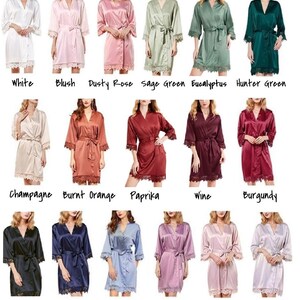 Lace Bridesmaid Robe Gift Wedding Robes Silky Silk Satin Bridal Party Getting Ready Outfit Gift Favor Maid of Honor Mother of the Bride Groom Proposal Personalized Custom