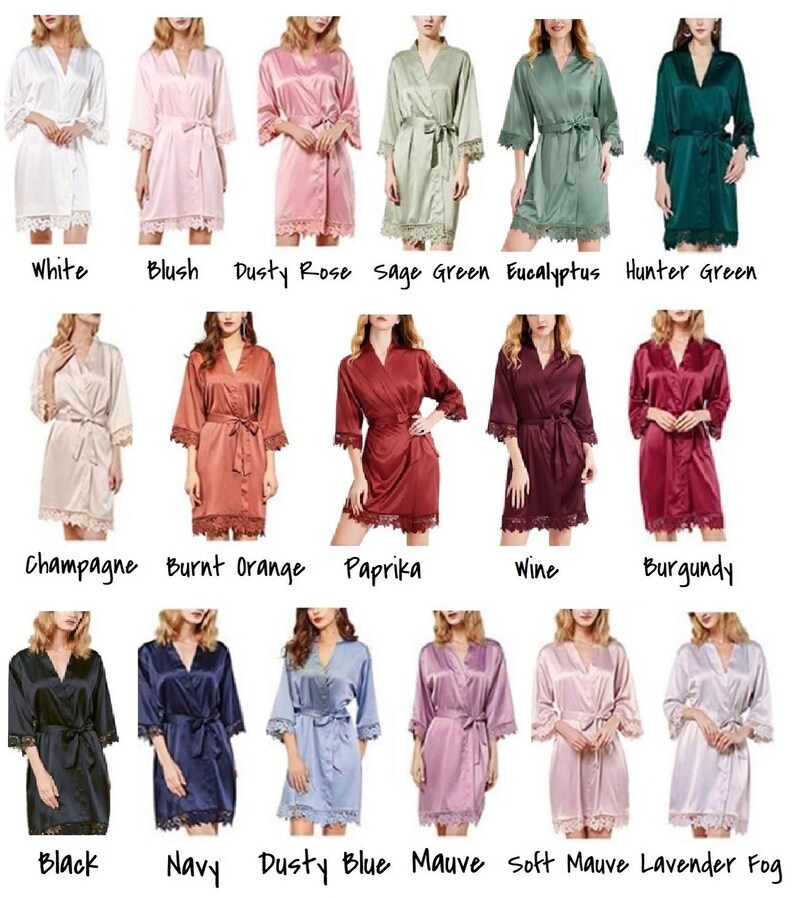 Lace Bridesmaid Robe Gift Wedding Robes Silky Silk Satin Bridal Party Getting Ready Outfit Gift Favor Maid of Honor Mother of the Bride Groom Proposal Personalized Custom