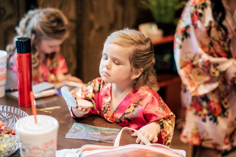 Flower Girl Gift Flower Girl Robe Robes Set Satin Robe Etsy