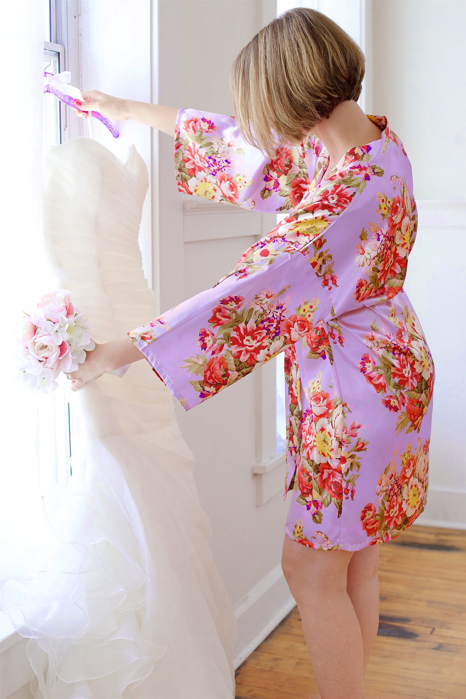 Lavender Robes Light Purple Robe Lavender Floral Robe Etsy