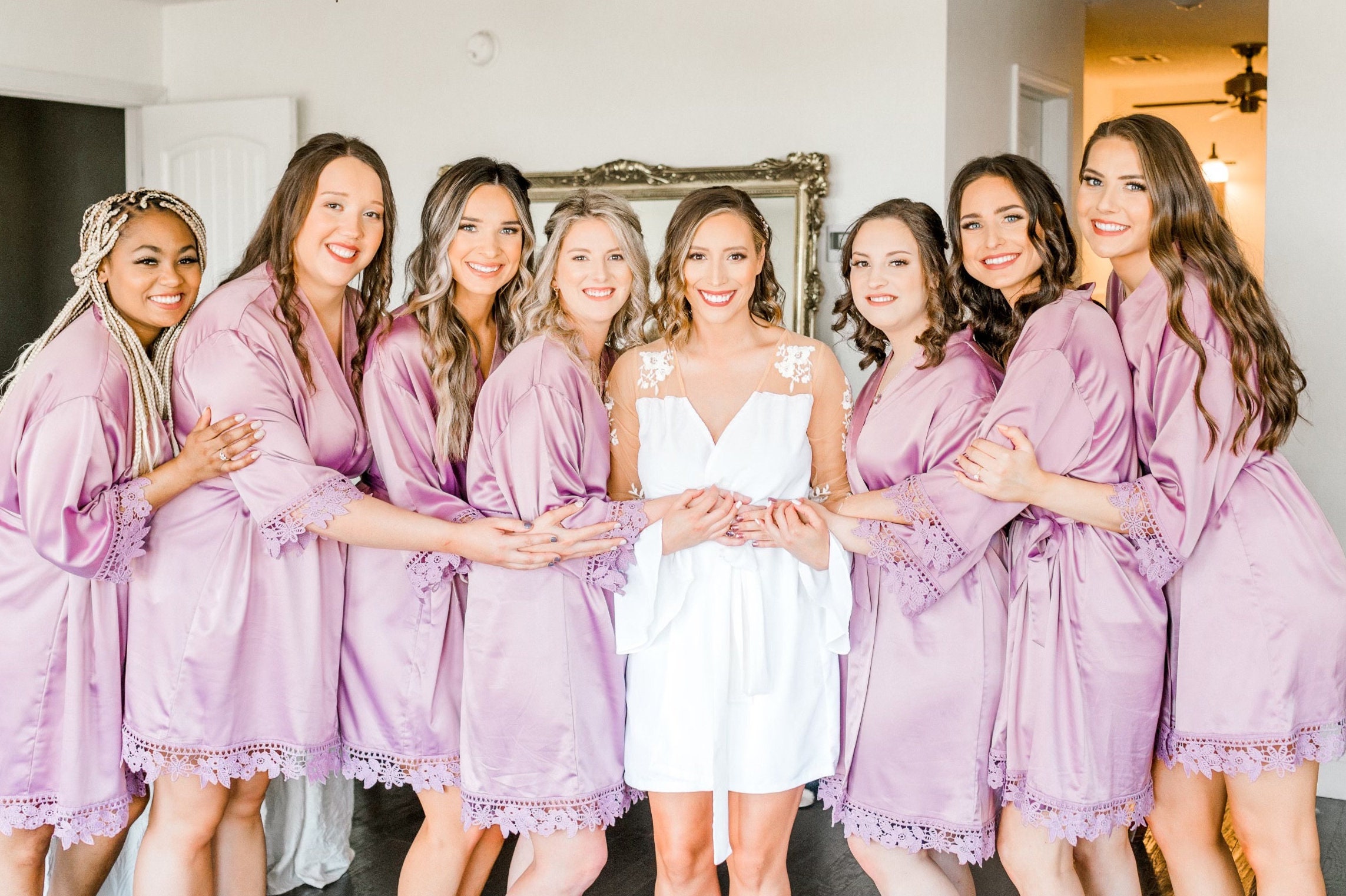 Bridesmaid robes purple hotsell