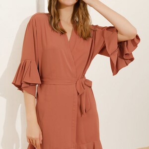 TERRACOTTA Ruffle Bridesmaid Robes / Wedding Robes / Bridal Party Robe ...